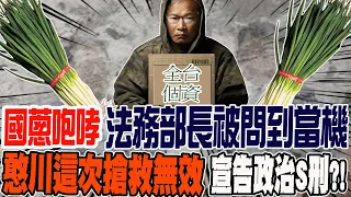 國蔥咆哮 法務部長被問到當機 憨川這次搶救無效宣告政治S刑