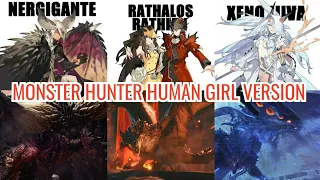 monster hunter dragon and monsters humans girl version