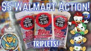 $5 Walmart Action 🍀 2022 Topps series 2 Fat Pack Rip 🔥🍀🔥 Triplets! 🦆🦆🦆 Triple Vintage