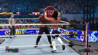 Seth Rollins KNOCKS Out Roman Reigns With The Stop Sign - WWE 2K23