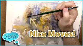 Shall We Dance?! These Brushes Have the Moves! Spontaneous Watercolor Landscape.