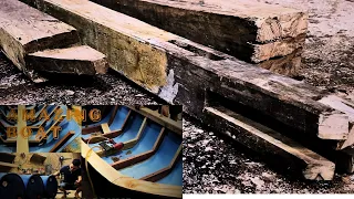 Watch a Carpenter Craft a Boat from Plastic Drums and Wooden House Columns - Woodworking Tool & FIX