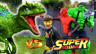 Superheroes VS Dinosaurs!!