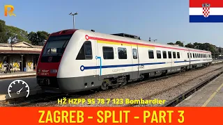 Cab ride Zagreb - Split Part 3 to Split - Croatian Railways - train drivers view 4K