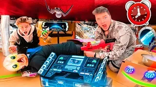 24 HOUR OVERNIGHT CHALLENGE IN ALIEN UFO BOX FORT