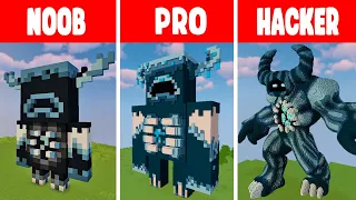 Minecraft WARDEN STATUE HOUSE BUILD CHALLENGE - NOOB vs PRO vs HACKER / Animation