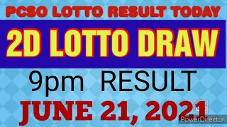 PCSO LOTTO RESULT TODAY 2D LOTTO 9pm Draw June 21, 2021