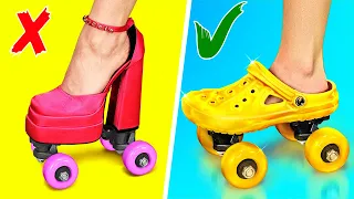 FABRIQUEZ VOS PROPRES CHAUSSURES À ROULETTES || Des Astuces Vestimentaires Par 123 GO! FOOD