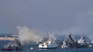 Неудачный пуск ракеты на День ВМФ в Севастополе 26 июля 2015 г.