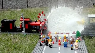 Lego train crash compilation with water balloons (HD)