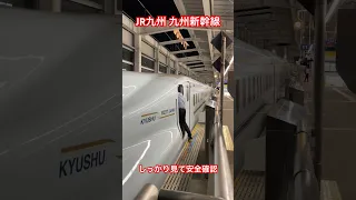 JR九州新幹線のかっこいい車掌　車外でしっかり指先確認