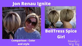 Jon Renau Ignite wig and BellTress Spice Girl Comparison | Monika's Wig Gig