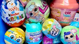 ASMR SURPRISES toys Oddly Satisfying Unboxing kinder egg, SpongeBob, lol squishy