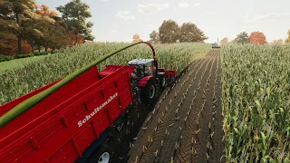 FS 22 Bally Spring 12 (Organic Farmer) Chaffing Corn, Filling Bunker Silo (Time-Lapse)