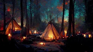 Native American Flute with Night Ambience for 1 Hour || Relax with Howling Steppes 🎵🌄