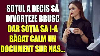 Soțul a decis să divorțeze brusc, dar soția sa i-a băgat calm un document sub nas...