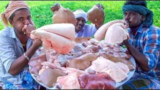 GOAT PARTS Cooking | Goat Heart | Goat Liver | Goat Kidney | Goat Lungs | Village Cooking & Eating