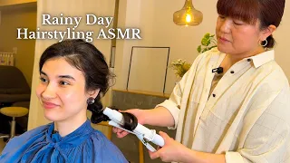 ASMR I got Hair Styling in a Cozy salon on RAINY DAY in Tokyo, Japan (Soft Spoken)