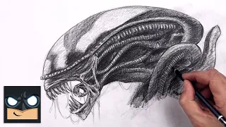 How To Draw an Alien | Xenomorph Sketch Tutorial (Step by Step)