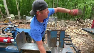 Home built log splitter made twice as fast! #82