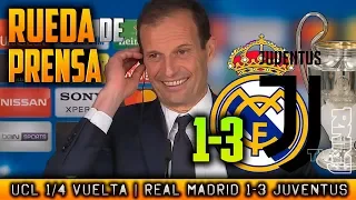 Real Madrid 1-3 Juventus RUEDA DE PRENSA de ALLEGRI post CUARTOS Champions (11/04/2018)