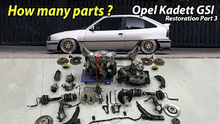 Restoration of a unique Opel Kadett GSI so many parts to restore