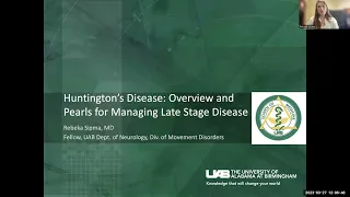 3/27/2023 Huntingtons Disease with Dr. Rebeka Sipma