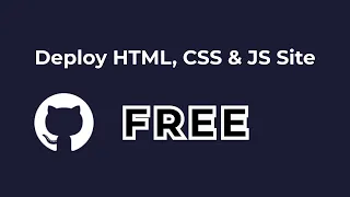 How to deploy HTML, CSS & JS website for free || How to publish HTML, CSS & JS website for free