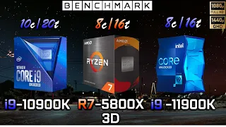 Intel i9 10900k vs Ryzen 5800X3D vs i9 11900k // Benchmark // Test in 7 Games