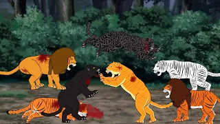 Big Cats, Gorilla, Albino Gorilla, Hunters, Tiger, White Tiger, Lion, Liger, Tigon - DC2 Animation