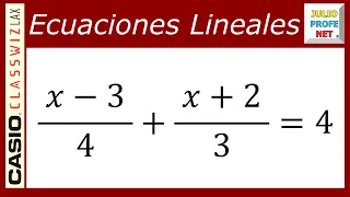 ECUACIONES LINEALES - Ejercicio 13 (con CASIO Classwiz fx-991LA X)