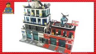 Huge Custom LEGO City Police Station & Fire Station MOC