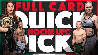 NOCHE UFC QUICK PICKS | FULL CARD PREDICTIONS | Grasso vs Shevchenko 2 | Jacob's Picks