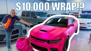 Finished Car Wrapping the Scat Pack ! Vinyl Wrap ASMR