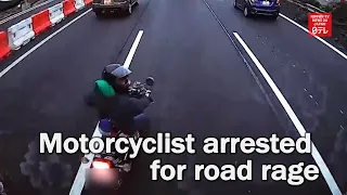 Motorcyclist arrested for road rage