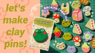 how i make my clay pins!✹(and backing card tutorial)