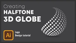 Halftone 3D Globe | Adobe illustrator | Logo Design