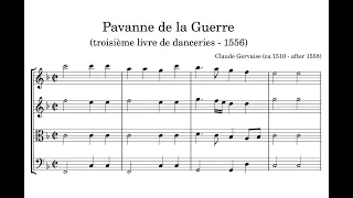 Gervaise, Claude (ca.1510 - after 1558) Pavane et Gaillarde de la Guerre  (1556).