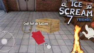 Ice Scream 7 Fan Made Gameplay With Air Balloon Escape Ending || Ice Scream 7 Friends Lis Gameplay