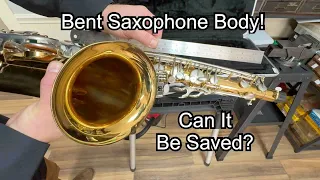 Bent Tenor Saxophone- Can It Be Saved?- band instrument repair- Wes Lee Music Repair