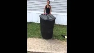 Epic fail at picking up trash can