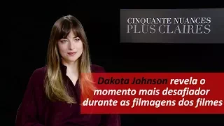 LEGENDADO: Dakota Johnson revela o momento mais desafiador durante as filmagens dos filmes