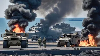 A convoy of US and German troops disembarking in a Ukrainian port was ambushed by Russian troops