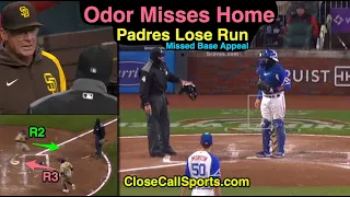 Padres Lose Run as Rougned Odor Called Out for Missing Home Plate Despite His Return to Touch It