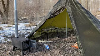-36° Solo Camping 7 Days | Snowstorms 3 Days Stove Hut Camping in Heavy Snowfall