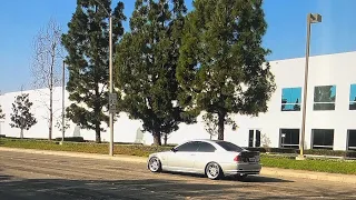 BMW 325ci E46 straight pipe doing drive by and down shifting !!