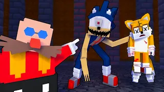 Sonic EYX Eats Eggman + Knuckles And Tails Dancing Meme Minecraft Animation FNF