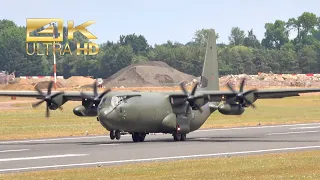 (4K) Lockheed Martin C-130J-30 Hercules C4 Royal Air Force arrival RAF Fairford RIAT 22 ZH869