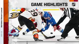 Ducks @ Avalanche 1/2/22 | NHL Highlights