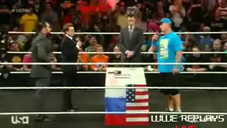 John Cena vs Rusev Contract Signing - WWE Raw March 16 2015